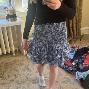 Blue paisley stretchy skirt